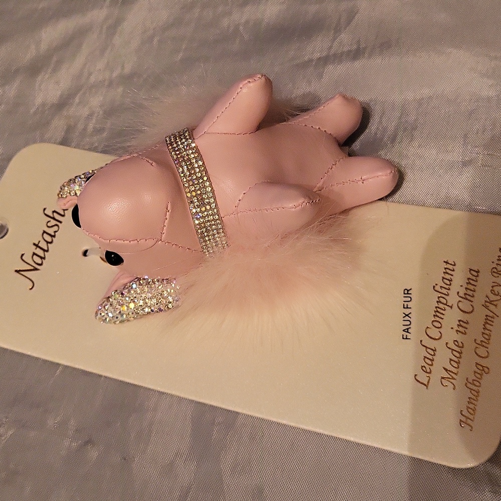 Natasha Sparkly Dog Keychain Bag Charm Bnwt Te Rt TL M - Picture 3 of 6